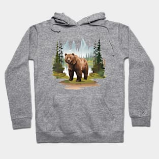 Watercolor Grizzly Bear Hoodie